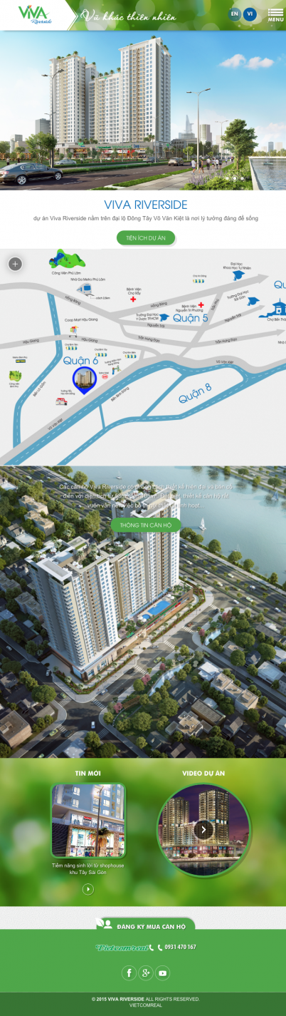 Thiết kế website bất động sản căn hộ vivariverside trên ipad