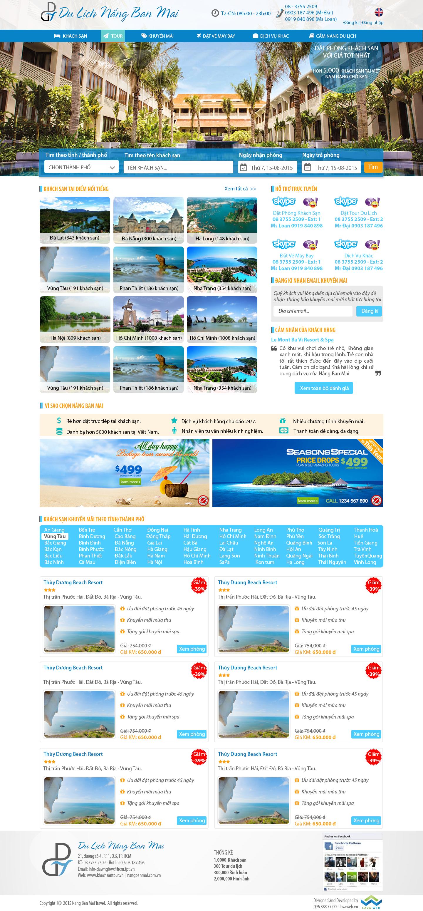 THIET KE WEB  DAT PHONG KHACH SAN NANG BAN MAI