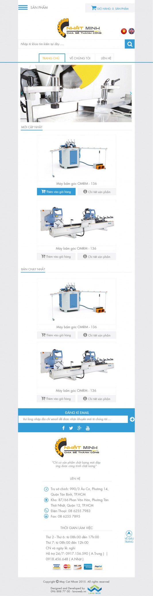 NHATMINHMACHINE giao diện mobile