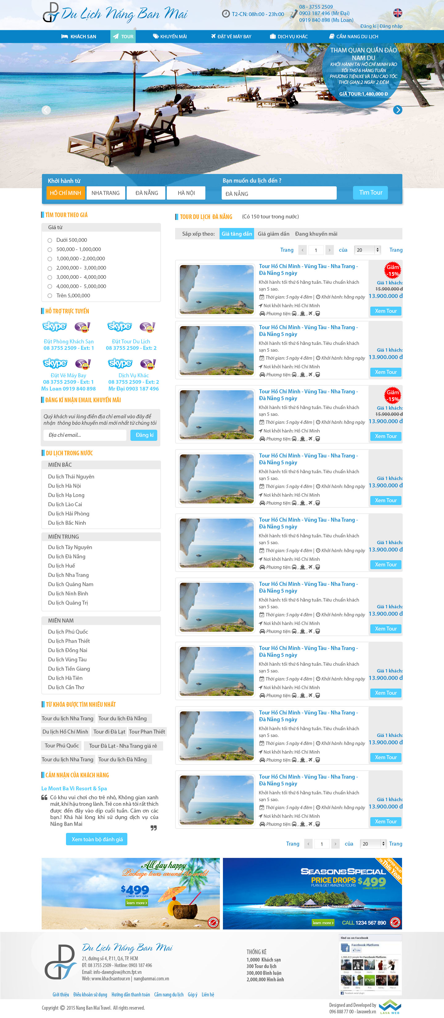 Thiết kế web du lịch Nắng Ban Mai Travel