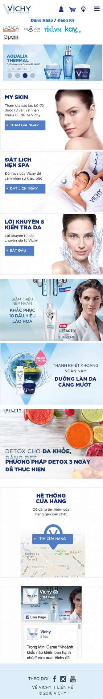 VICHY VIỆT NAM giao diện điện thoại