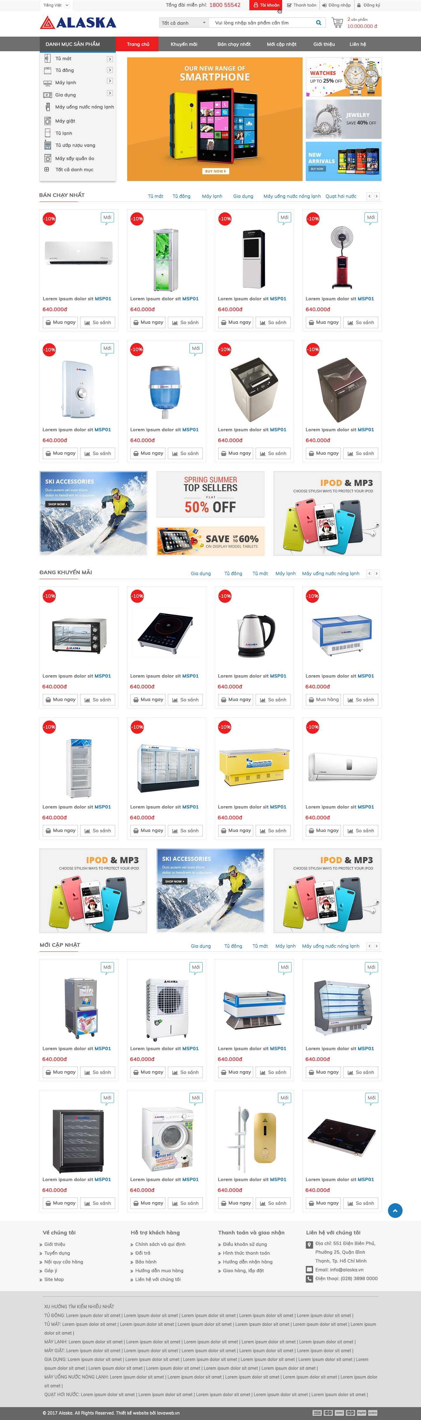 Thiết kế web thương mại điện tử ALASKA