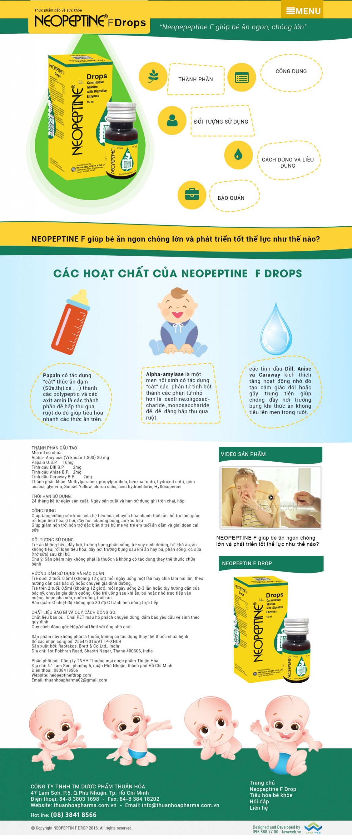 NEOPEPTINE giao diện mobile
