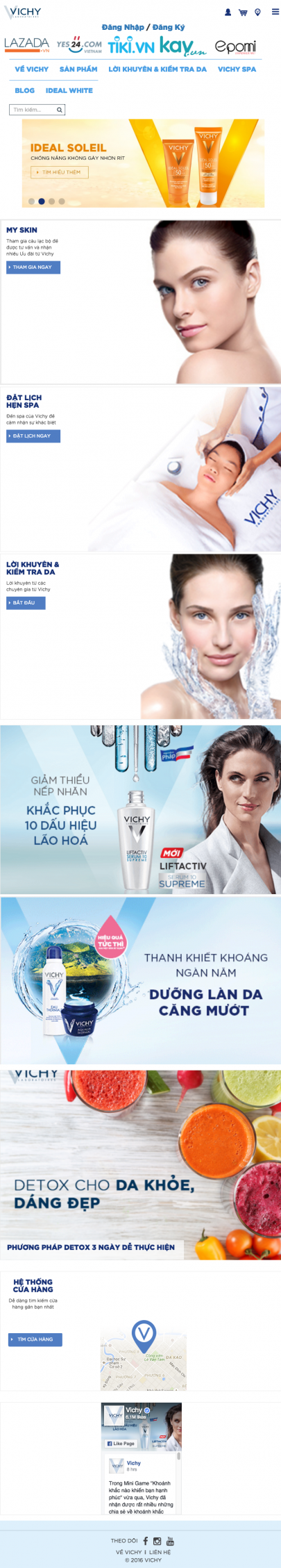VICHY VIỆT NAM giao diện máy tính bảng
