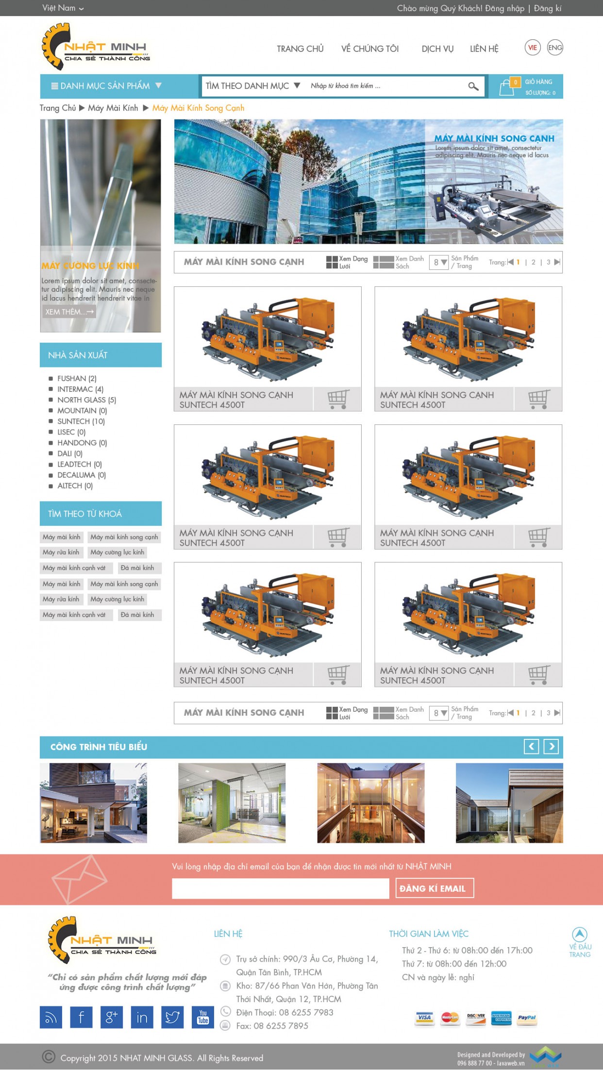 NHẬT MINH GLASS giao diện ipad